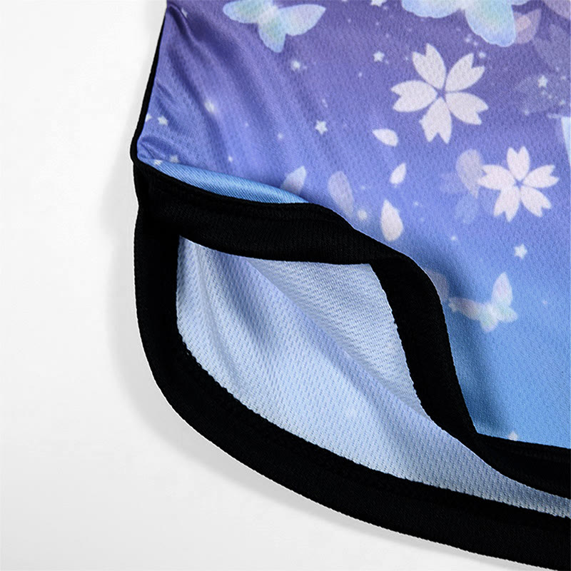 Gradient Butterfly Flower Print Casual Shorts - image 5