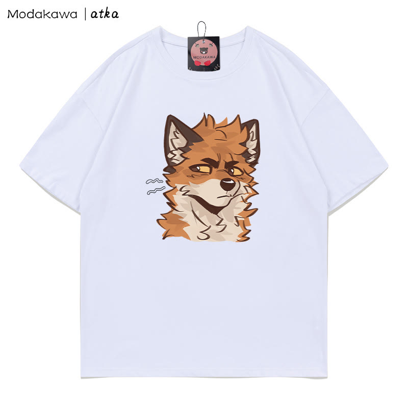MODAKAWA X atka Cheeky Fox Face Graphic T-shirt - White - 5XL - image 2