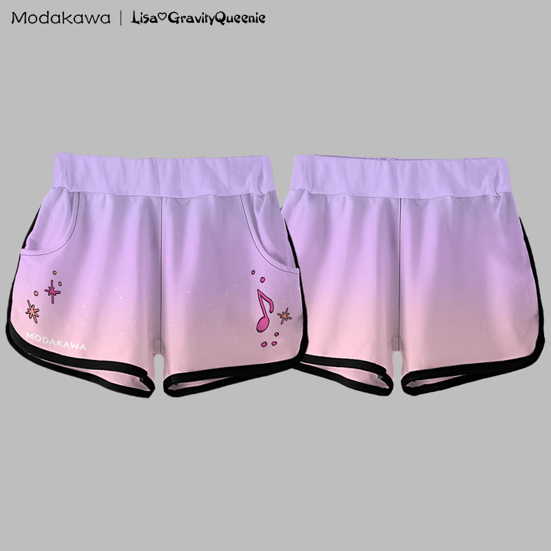 Gradient Musical Note Graphic MODAKAWA Shorts - image 3