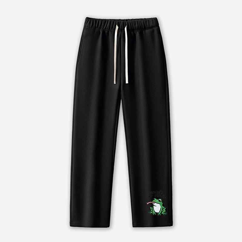 SNACK OR RIBBIT Frog Graphic Casual Pants - Black - 5XL - image 1