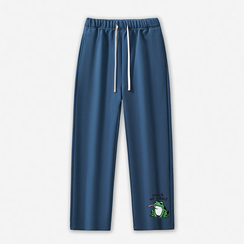 SNACK OR RIBBIT Frog Graphic Casual Pants - Dark Blue - 5XL - image 6