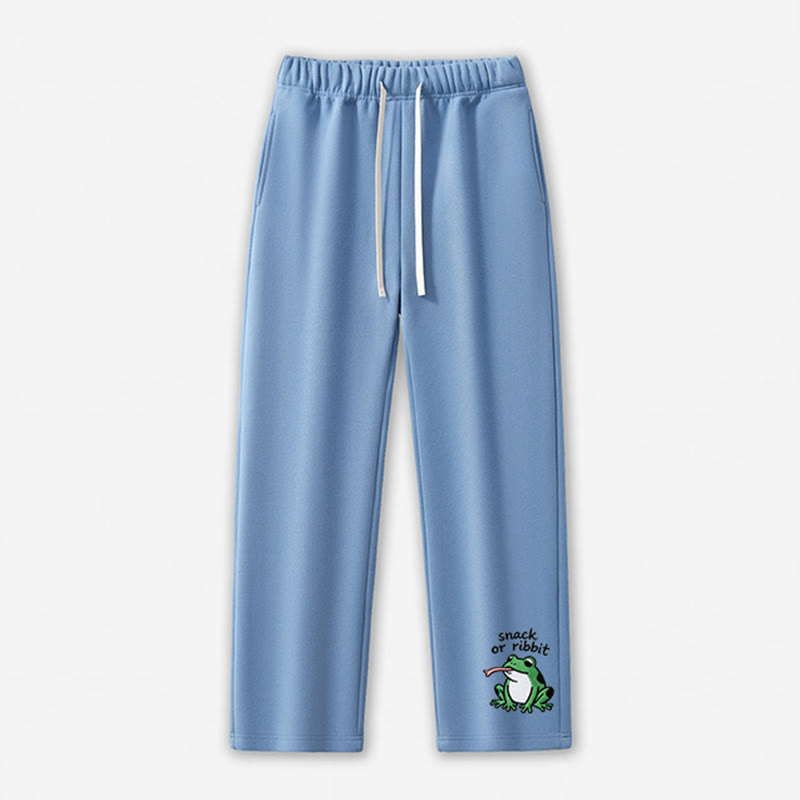 SNACK OR RIBBIT Frog Graphic Casual Pants - Blue - 5XL - image 5