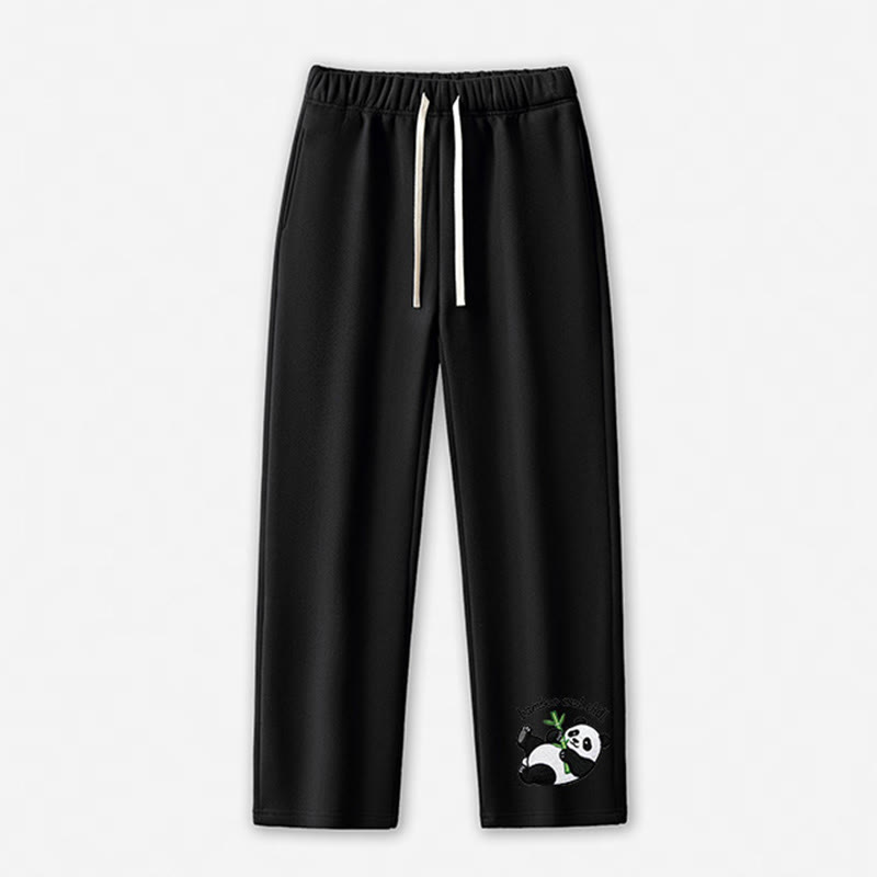 BAMBOO AND CHILL Panda Graphic Casual Pants - Black - 5XL - image 3