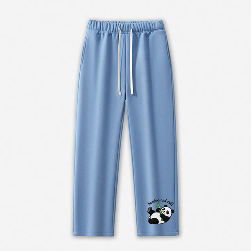 BAMBOO AND CHILL Panda Graphic Casual Pants - Blue - 5XL - image 2