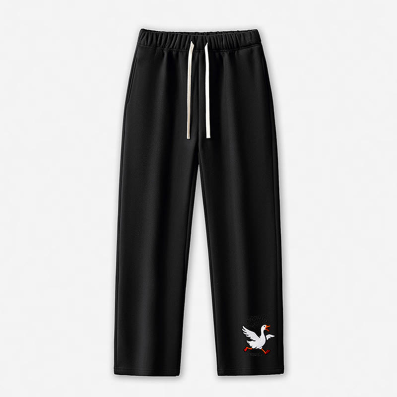 HONK SQUAD Running Goose Graphic Casual Pants - Black - 5XL - image 2