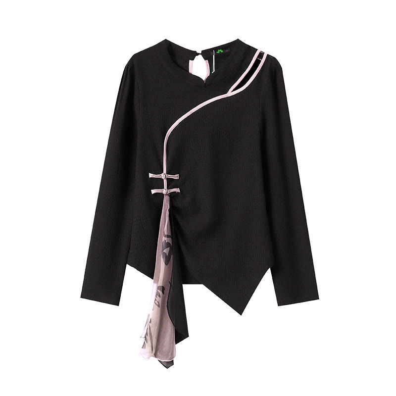 Vintage Buckle Hollow Out Top Letter Print Pantskirt - Top - 4XL - image 2