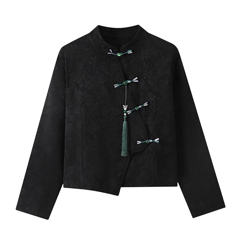 Vintage Buckle Top Flower Print Horse-face Skirt - Black Top - XL - image 3