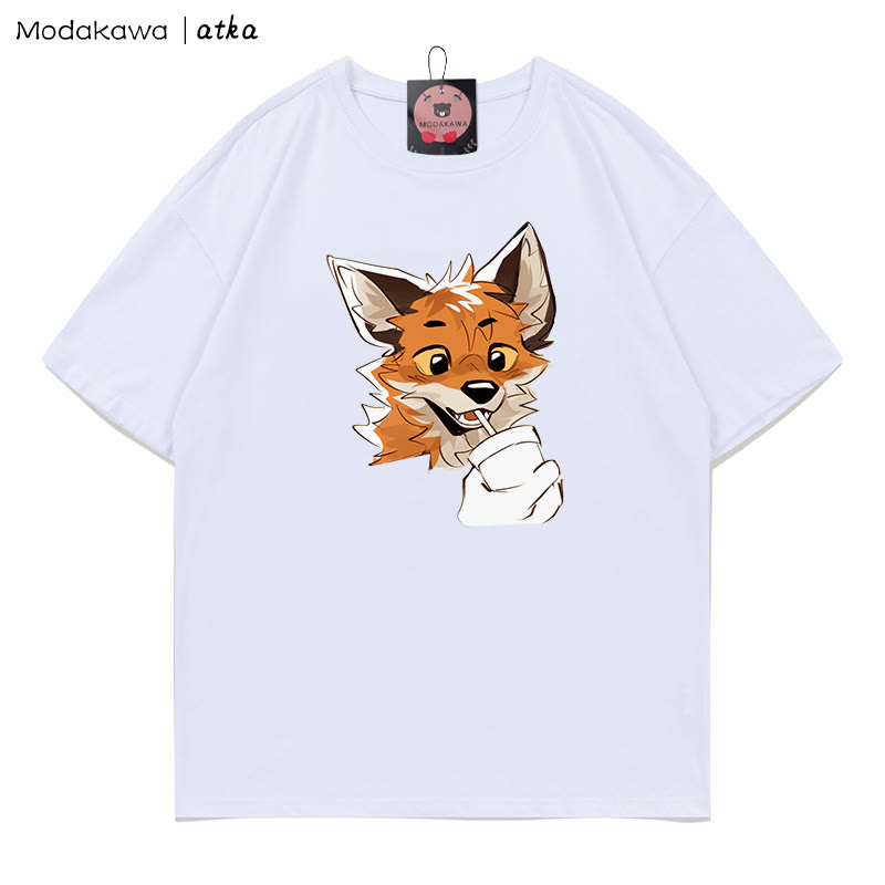 MODAKAWA X atka Fox Print T-shirt - White - 5XL - image 2