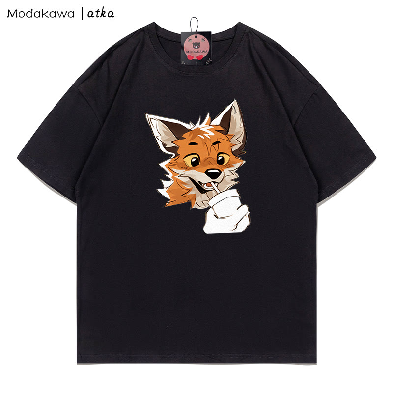 MODAKAWA X atka Fox Print T-shirt - Black - 5XL - image 4