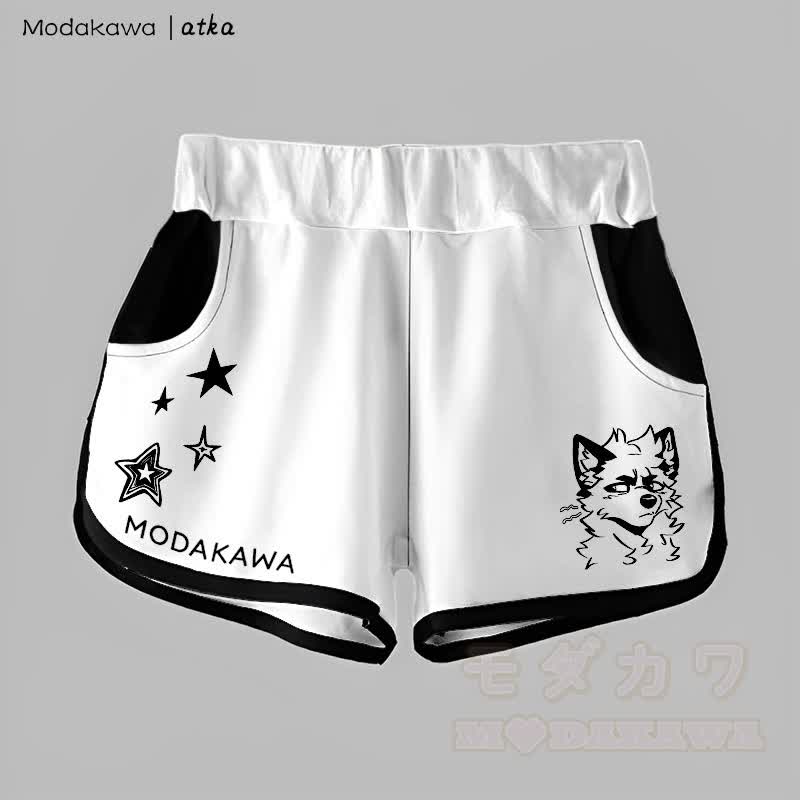 MODAKAWA X atka Gradient Cheeky Fox Graphic Shorts - White - 5XL - image 6