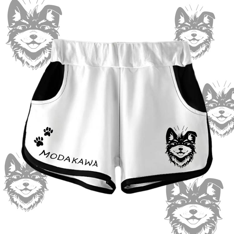 MODAKAWA Gradient Smiling Koda Graphic Shorts - White - 5XL - image 1