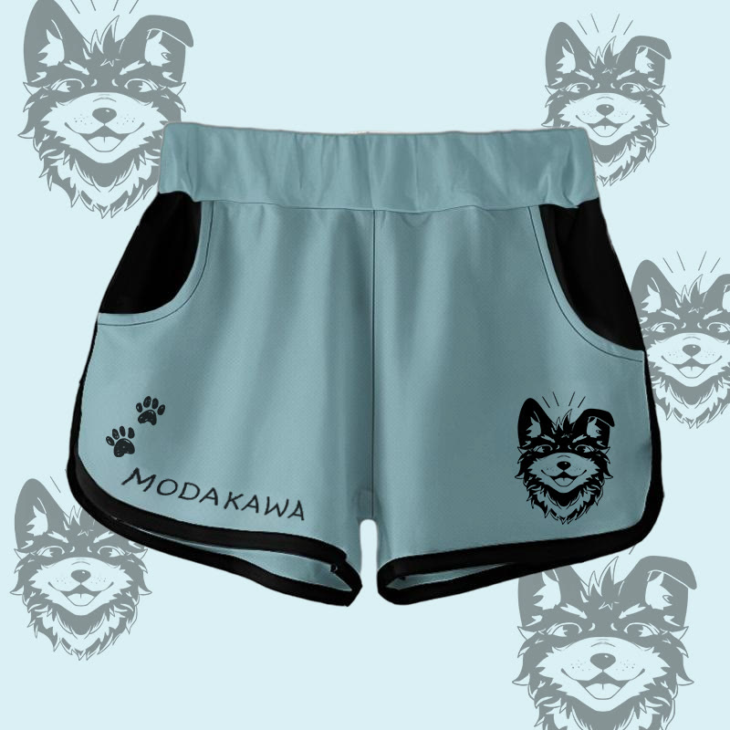MODAKAWA Gradient Smiling Koda Graphic Shorts - Teal - 5XL - image 4