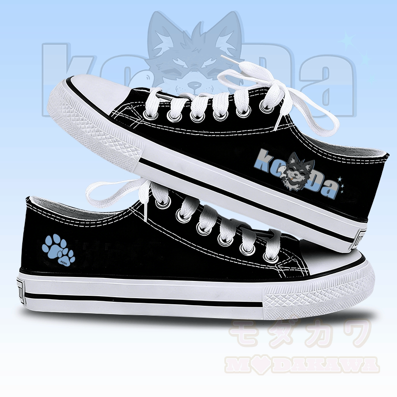 MODAKAWA Koda Smoking Graphic Low Top Lace Up Canvas Shoes - Black - 44 - image 1