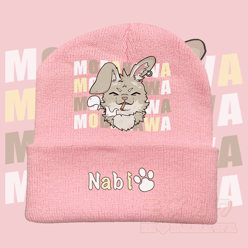 MODAKAWA Nabi Smoking Graphic Knitted Hat - Pink - 36-60 cm - image 3