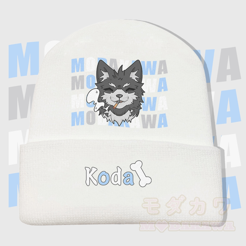 MODAKAWA Koda Smoking Graphic Knitted Hat - White - 36-60 cm - image 3