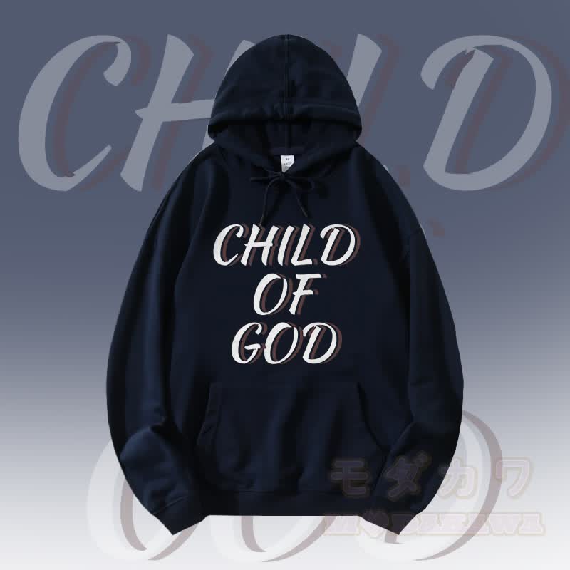 MODAKAWA CHILD OF GOD Graphic Streetwear Pullover Hoodie - Purplish Blue - 5XL - image 1