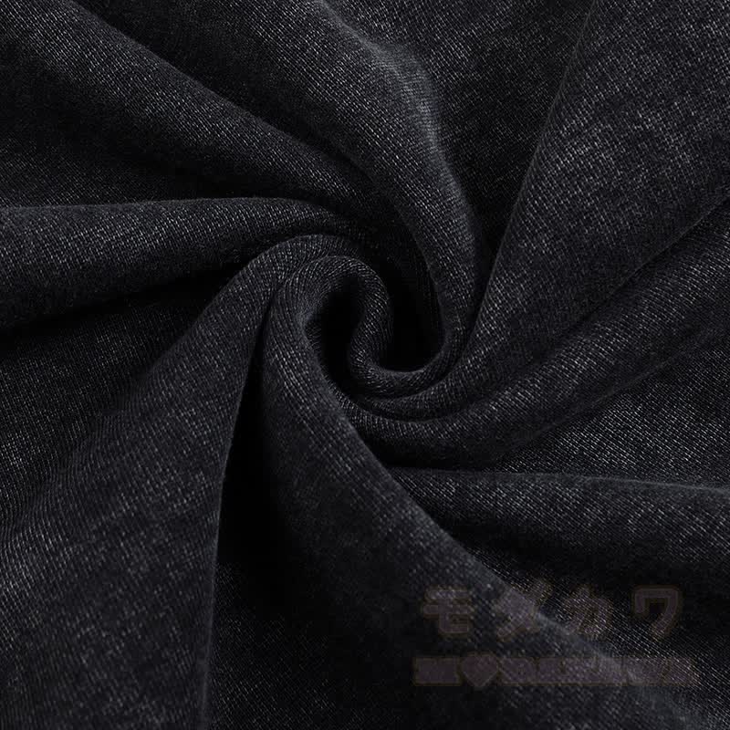 MODAKAWA Cat Holding Can Graphic Vintage Washed Adjustable Hem Pants - image 5