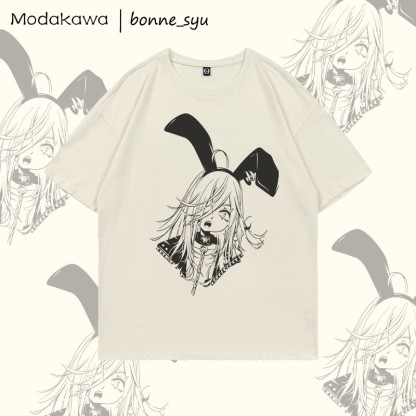 MODAKAWA X bonne_syu Gothic Bunny Girl Graphic T-shirt - Beige - 5XL - image 1