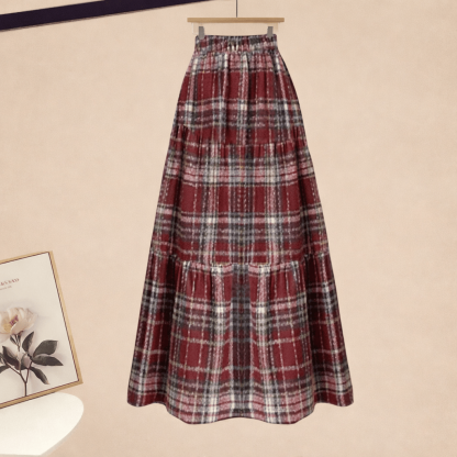 Knit Sweater Dress Plaid Skirt Matching Outfit - Skirt - XL - image 3