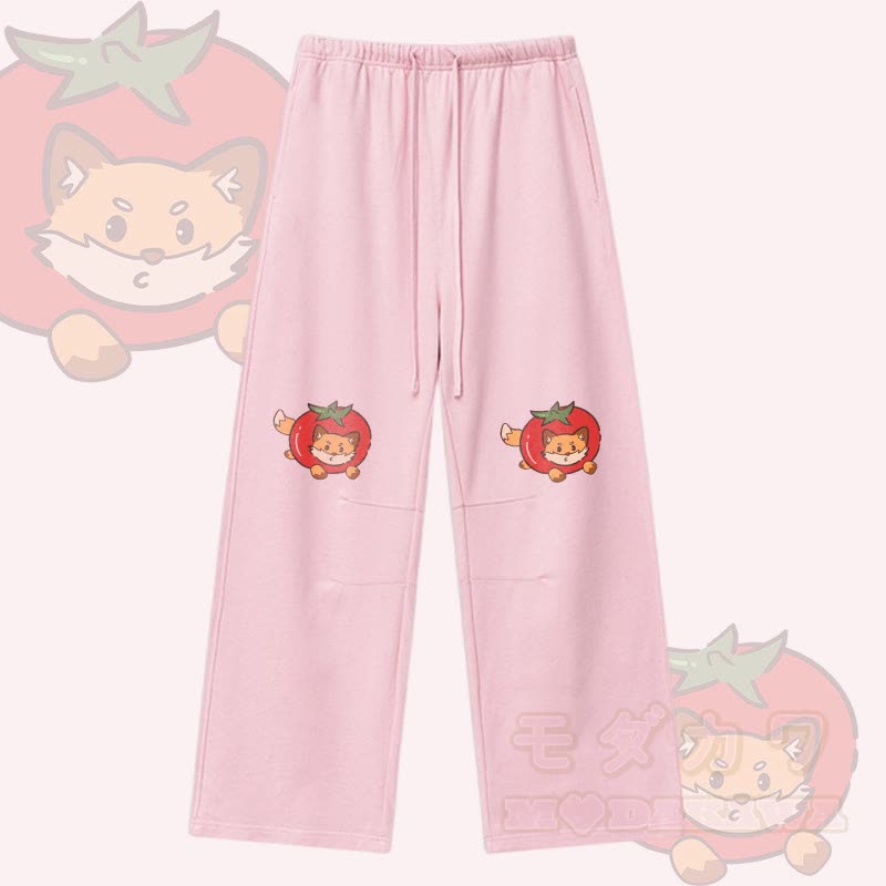 MODAKAWA Tomato Fox Graphic Drawstring Pants - Pink - XL - image 2