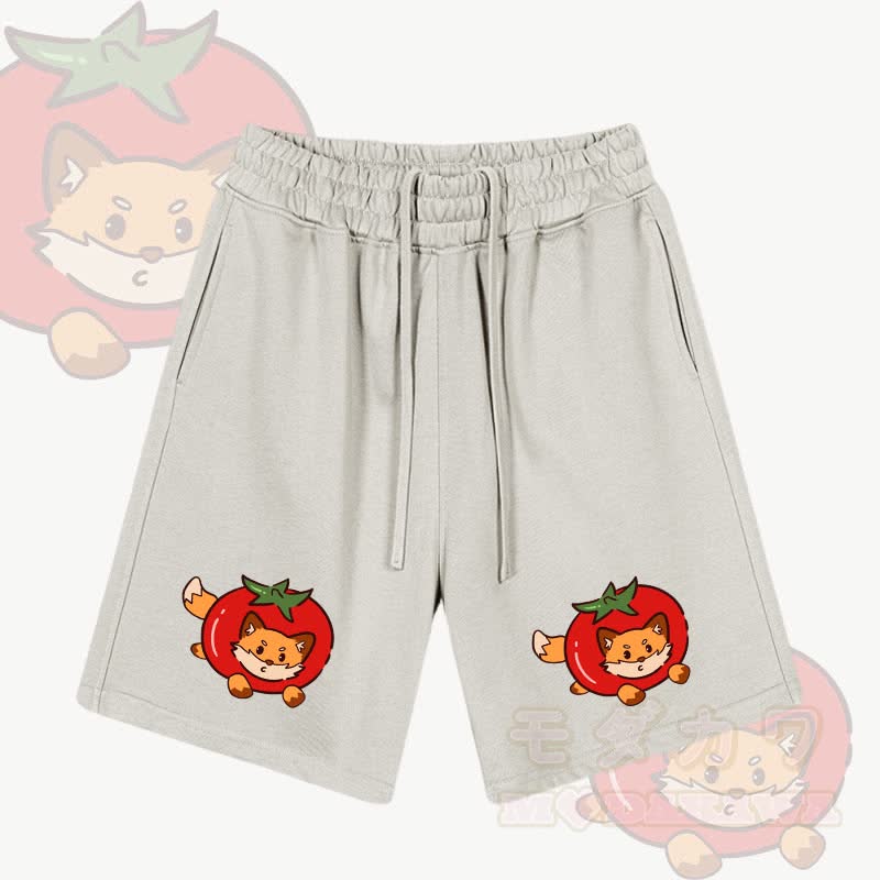MODAKAWA Tomato Fox Graphic Drawstring Shorts - Apricot - 2XL - image 4