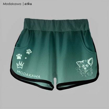 MODAKAWA X atka Gradient Smoking Fox Graphic Shorts - Dark Green - 5XL - image 2