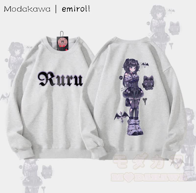 MODAKAWA X emiroll Ruru Graphic Unisex Sweatshirt - Grey - 5XL - image 1