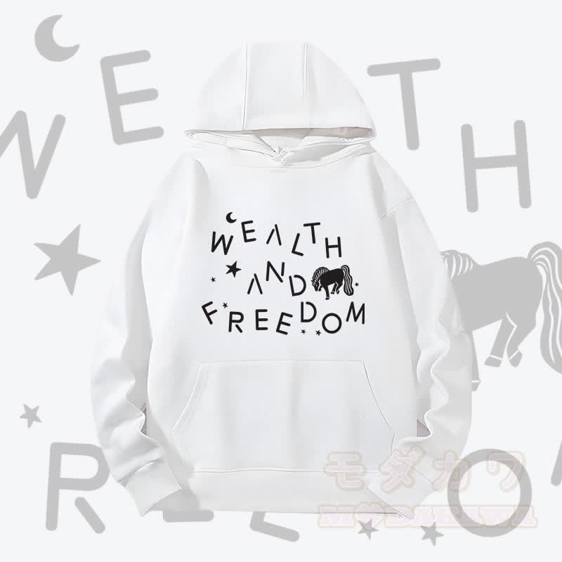 MODAKAWA WEALTH AND FREEDOM Horse Graphic Heavyweight Hoodie - White - 2XL - image 2