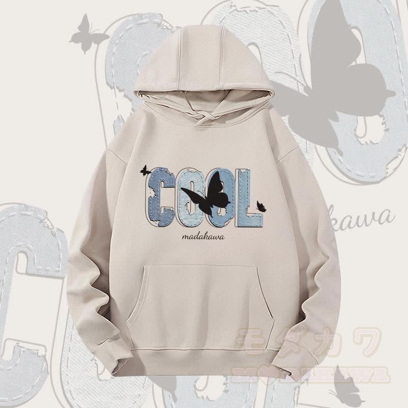 MODAKAWA COOL Butterfly Graphic Heavyweight Hoodie - Oatmeal - 2XL - image 1