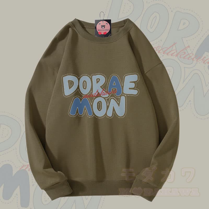 MODAKAWA Letter Graphic Unisex Sweatshirt - Dark Khaki - 5XL - image 2