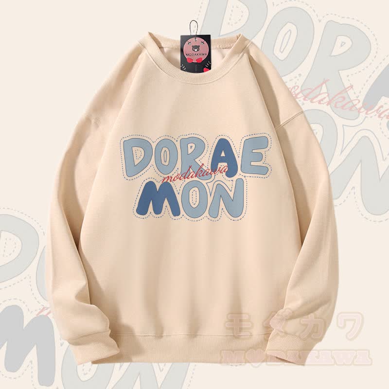 MODAKAWA Letter Graphic Unisex Sweatshirt - Apricot - 5XL - image 1