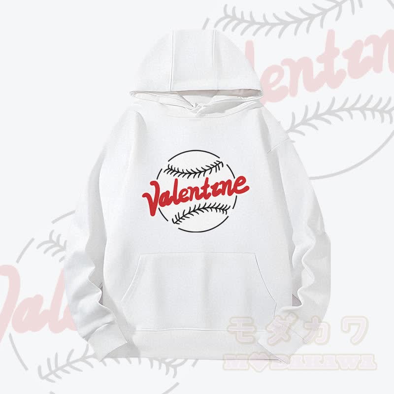 MODAKAWA VALENTINE Baseball Graphic Heavyweight Hoodie - White - 2XL - image 3