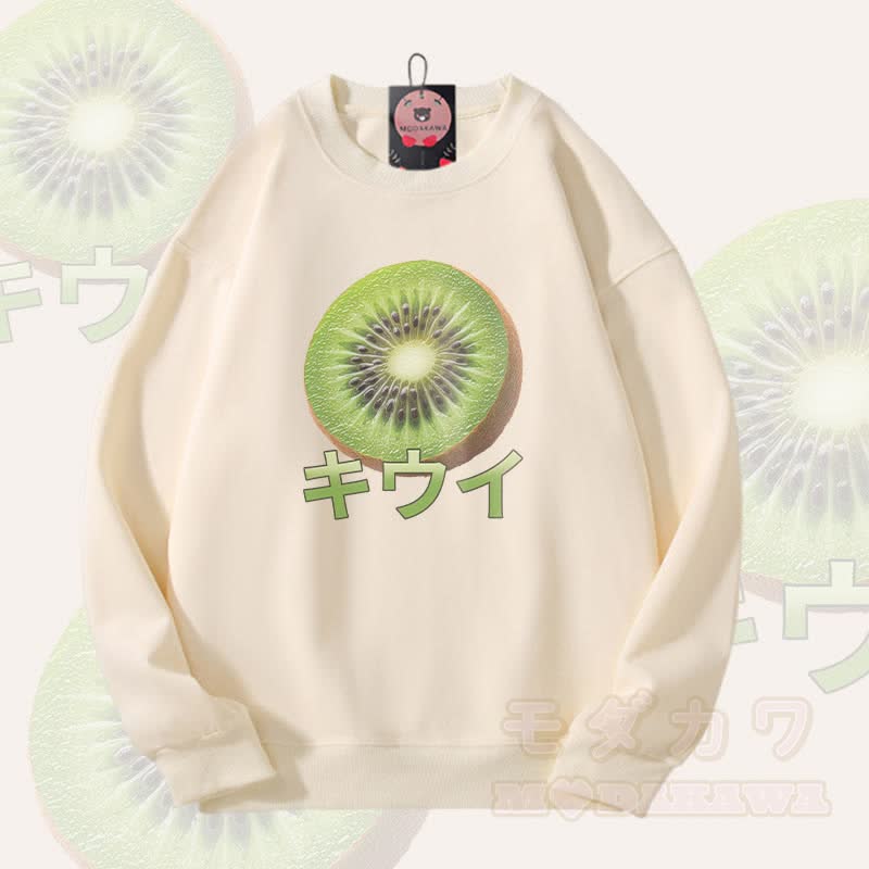 Kiwi Graphic Modakawa Unisex Sweatshirt - Beige - 5XL - image 1