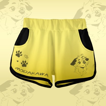 MODAKAWA X atka Gradient Anticipating Fox Graphic Shorts - Yellow - 5XL - image 2