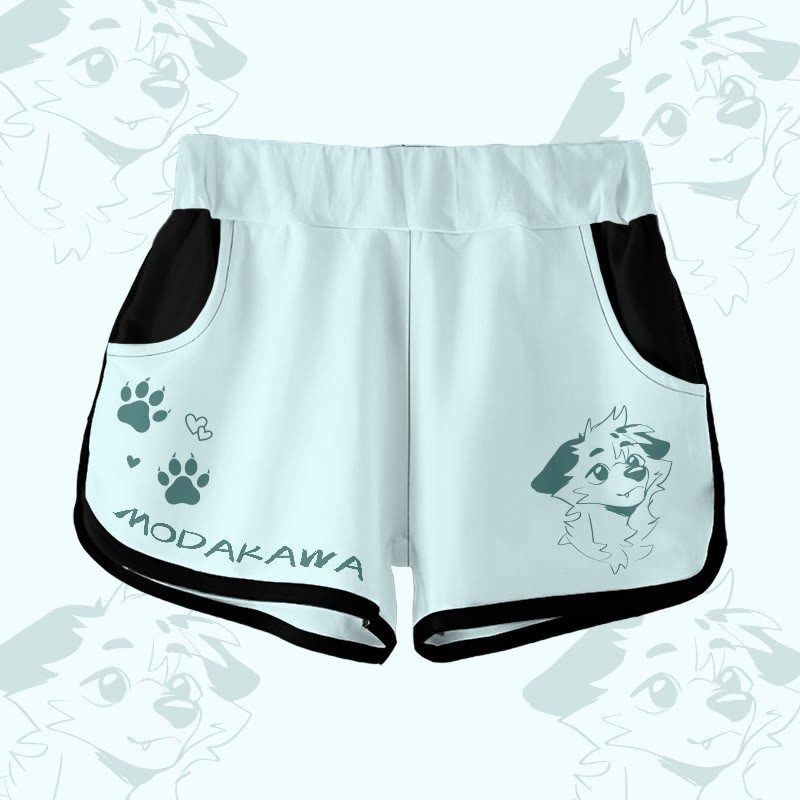 MODAKAWA X atka Gradient Anticipating Fox Graphic Shorts - Lake Blue - 5XL - image 4