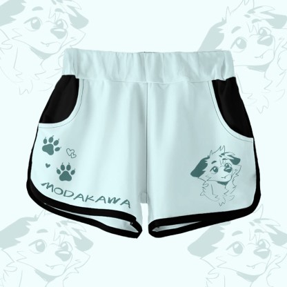 MODAKAWA X atka Gradient Anticipating Fox Graphic Shorts - Lake Blue - 5XL - image 4