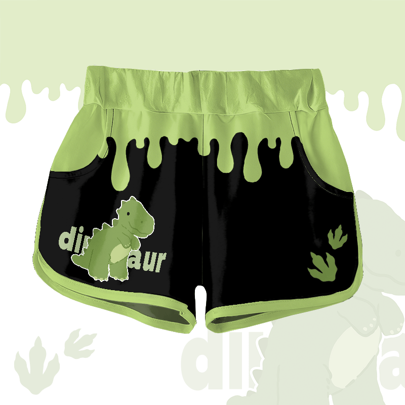Dinosaur Graphic Modakawa Shorts - Black - 5XL - image 1