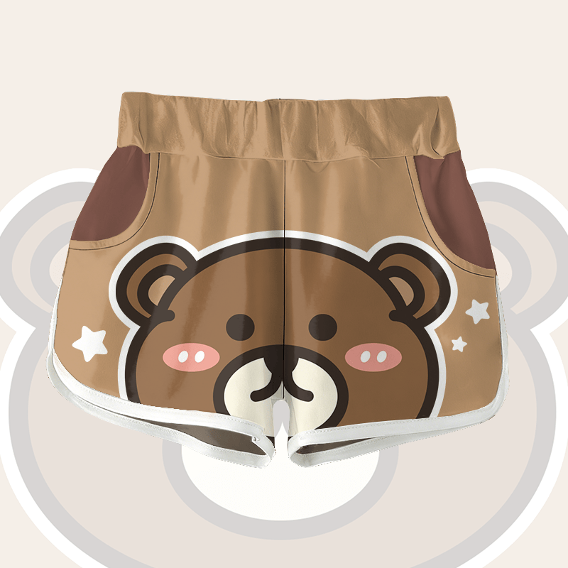 Bear Star Graphic Modakawa Shorts - Brown - 5XL - image 1