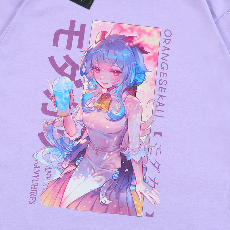 MODAKAWA X orangesekaii ganyuhires Print T-shirt - image 2