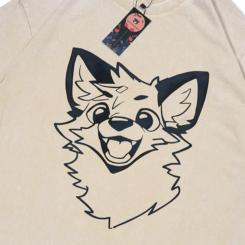MODAKAWA X atka Fox T-shirt Vintage Washed Shorts Two Pieces Set - image 2