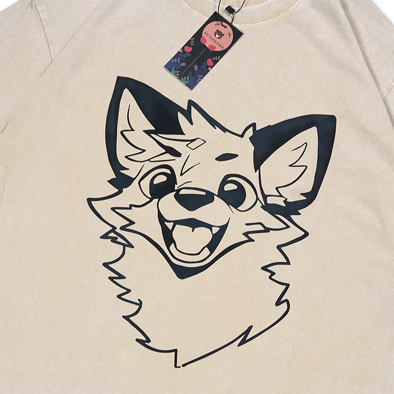 MODAKAWA X atka Fox T-shirt Vintage Washed Shorts Two Pieces Set - image 2