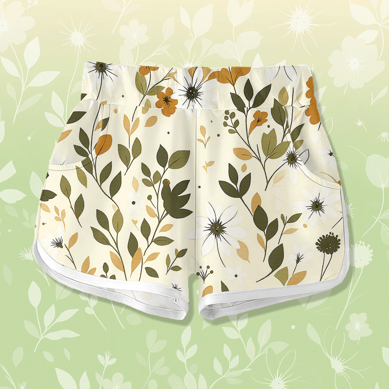 Wildflower Garden Graphic Modakawa Shorts - Multicolor - 5XL - image 1