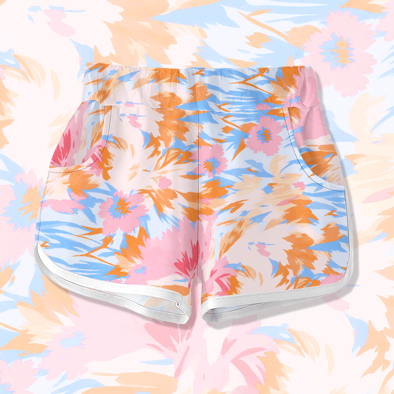 Tropical Flower Graphic Modakawa Shorts - Multicolor - 5XL - image 1