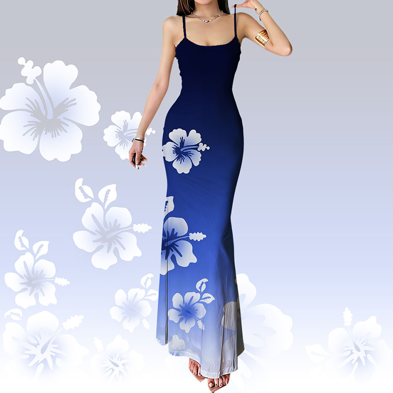 Floral Graphic Modakawa Gradient Slip Dress - image 2