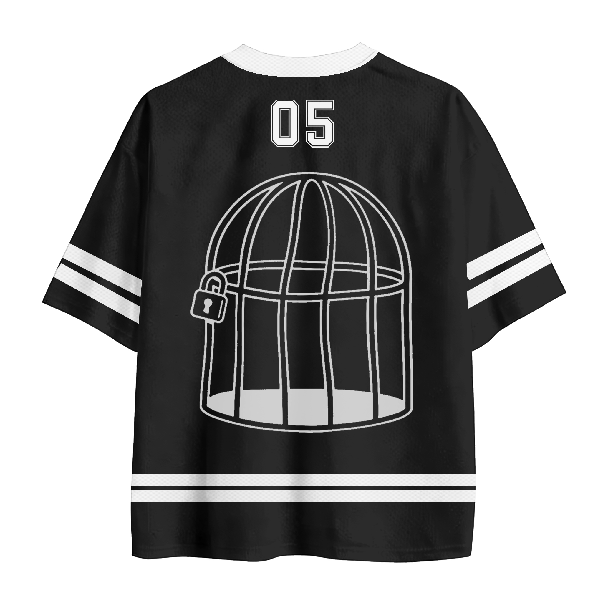OUT OF LUCK Bird Cage Number Graphic Modakawa Vintage Mesh Jersey T-shirt - image 2