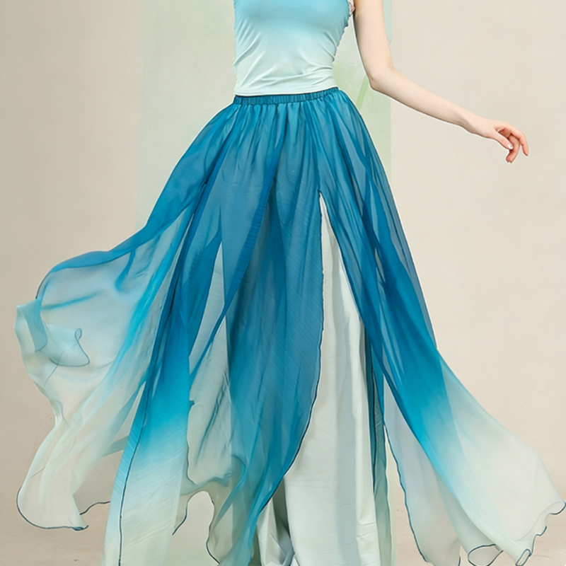 Lace-up Cover-Up Sequins Cami Top Gradient Pantskirt Matching Outfit - Pantskirt (Single) - One Size - image 4