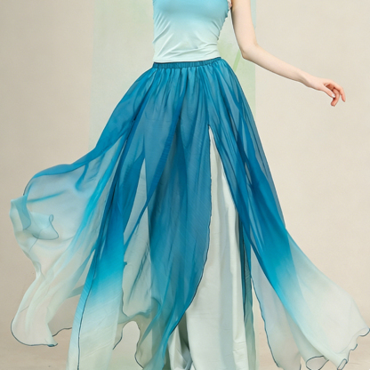 Lace-up Cover-Up Sequins Cami Top Gradient Pantskirt Matching Outfit - Pantskirt (Single) - One Size - image 4