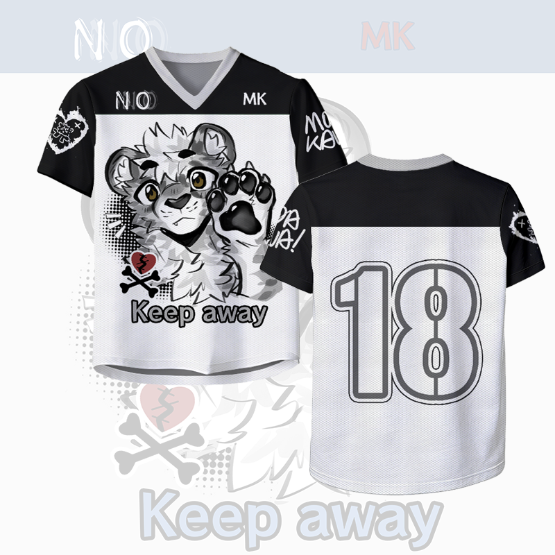 MODAKAWA X atka Tiger Paw Number Graphic Vintage Mesh Jersey T-shirt - Black - 4XL - image 3