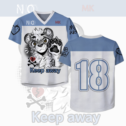 MODAKAWA X atka Tiger Paw Number Graphic Vintage Mesh Jersey T-shirt - Blue - 4XL - image 1