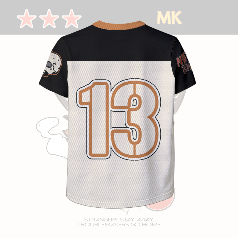 MODAKAWA X atka Smoking Fox Skeleton Number Graphic Vintage Mesh Jersey T-shirt - image 4